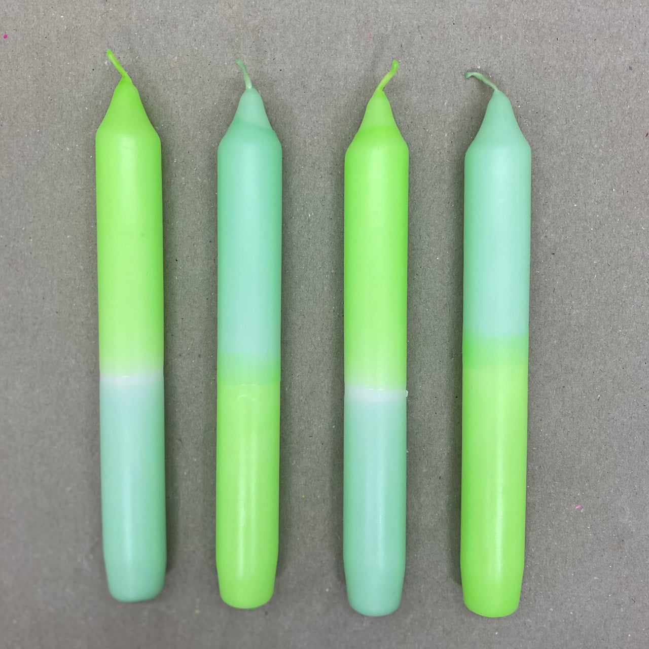 Dip Dye Stabkerzen 4er-Set mint & neongrün | DipDip Candles