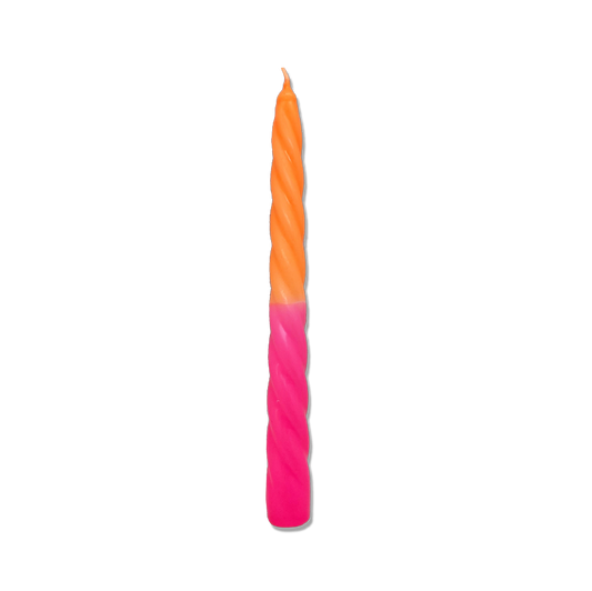 Dip Dye Swirlkerze neonorange & neonpink | DipDip Candles