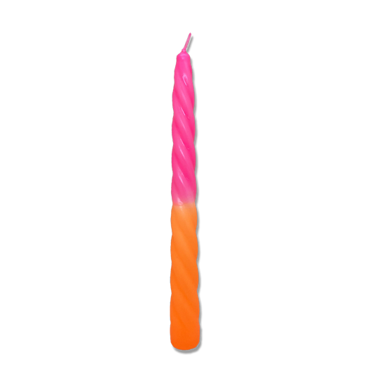Dip Dye Swirlkerze neonpink & neonorange | DipDip Candles