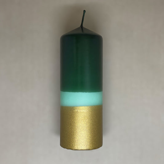 Size L gold & mint & dunkelgrün