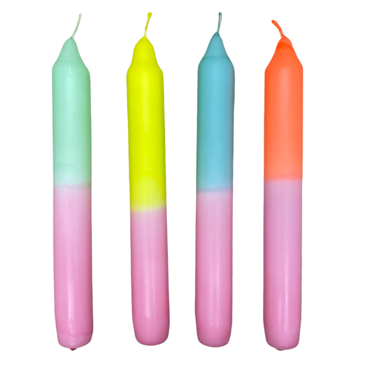 Dip Dye Stabkerzen 4er-Set rosa & pastell | DipDip Candles