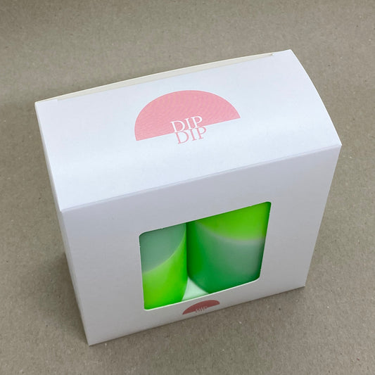 Dip Dye Stumpenkerze 2er-Set neongrün & mint | DipDip Candles