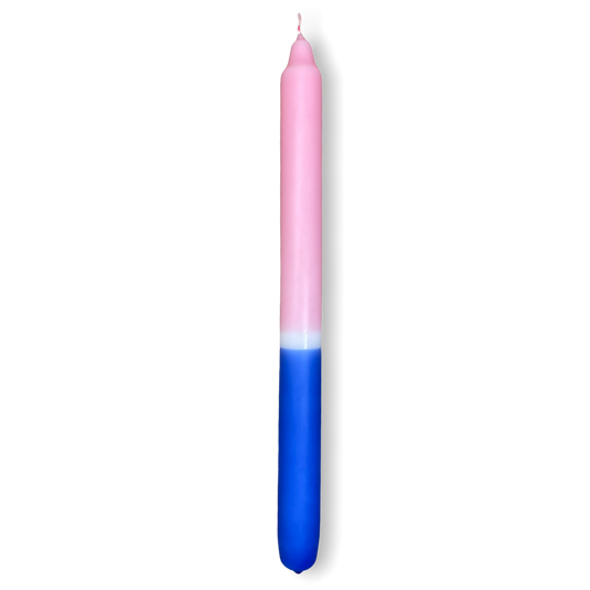 Stabkerze 29cm royalblau & rosa