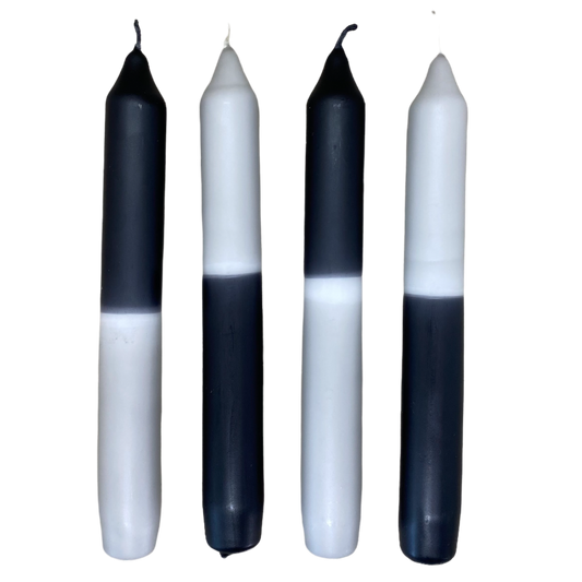 Dip Dye Stabkerzen 4er-Set in schwarz & grau | DipDip Candles