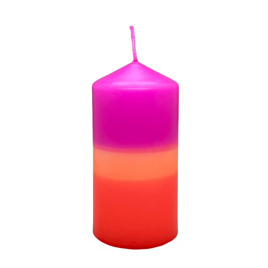 Dip Dye Stumpenkerze neonrot, neonorange & neonpink | DipDip Candles