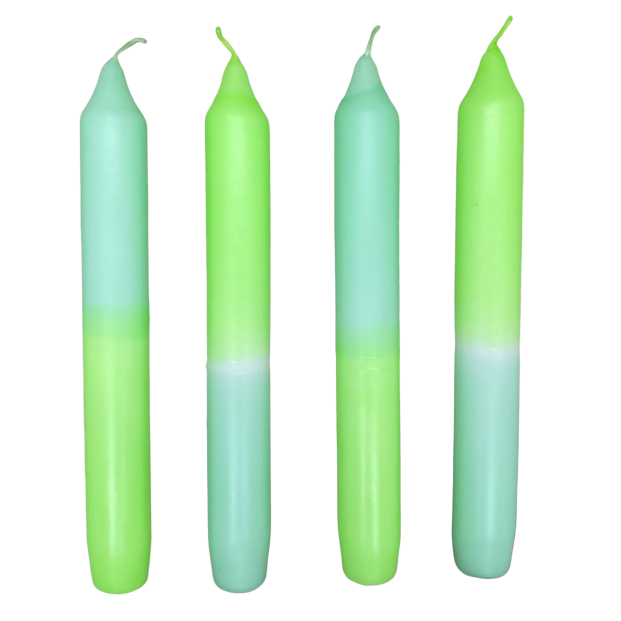 Dip Dye Stabkerzen 4er-Set mint & neongrün | DipDip Candles